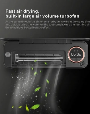 UV Toothbrush Sterilizer with LED Display - Rechargeable Wall Mount Holder