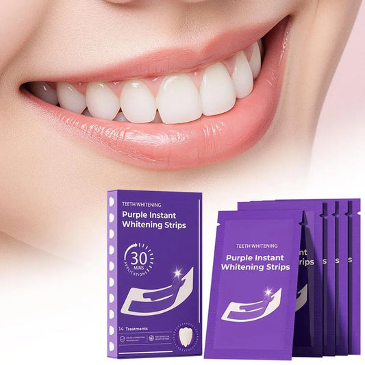 Purple Teeth Whitening Strips - 42 Pairs Professional Kit